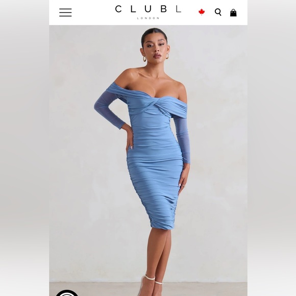 Club L London Neva Blue Midi Maternity Dress - Size 6 - Picture 2 of 6